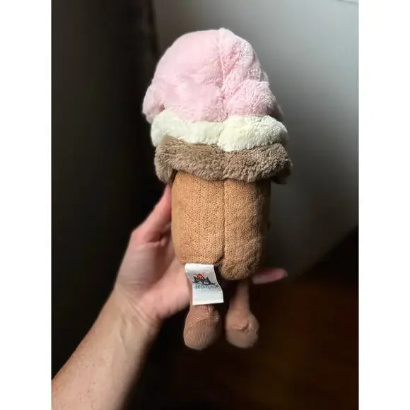 Jellycat Neapolitan Ice Cream Cone Vanilla Strawberry Chocolate HTF Rare